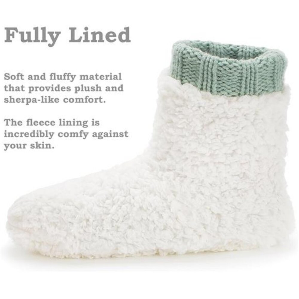 6-8 Warm Slipper Socks Women Winter Fuzzy House Shoes Indoor, Cozy Christmas - Picture 4 of 8